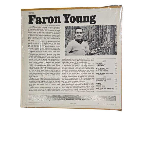 Faron Young JS 6037 Vinyl Record Album Stereo - Picture 2 of 3